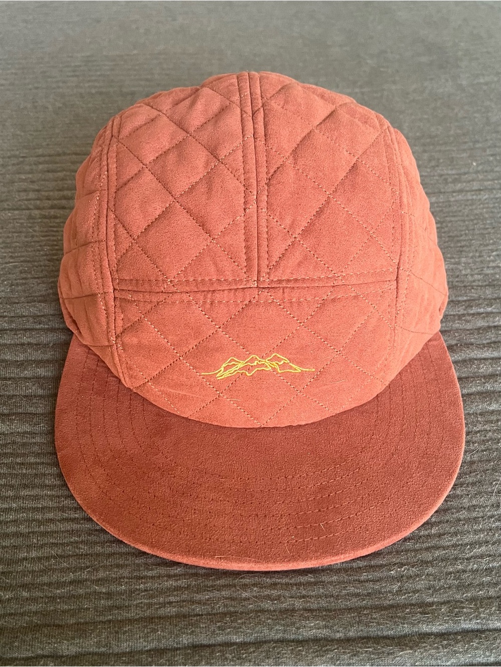Pistil Rust Quilted 5-Panel Cap with Yellow Lining